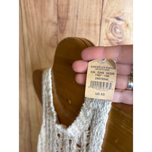 American Eagle Outfitters Knit Cover-Up Tank Cream Women's Size XS NEW - Picture 5 of 8